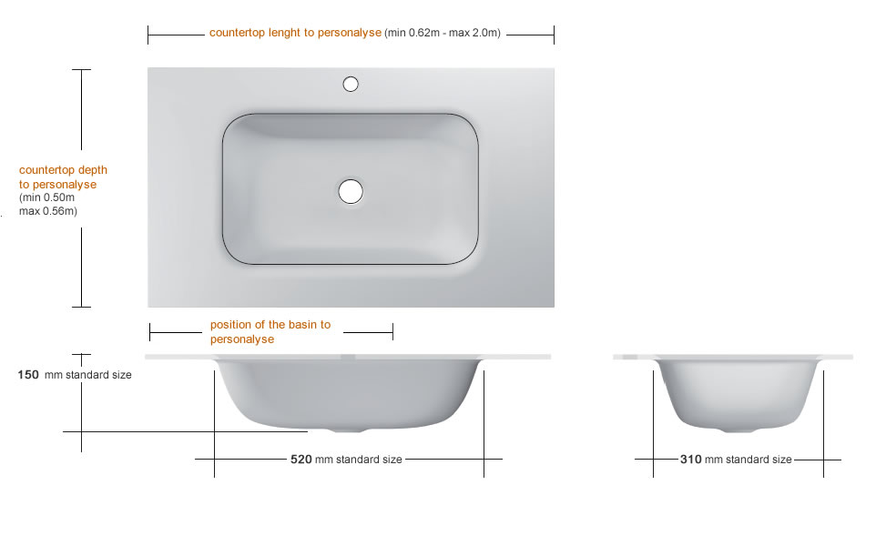 Glass washbasin with barrel basin
