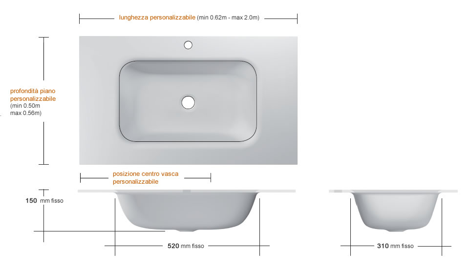 Lavabo in vetro botte