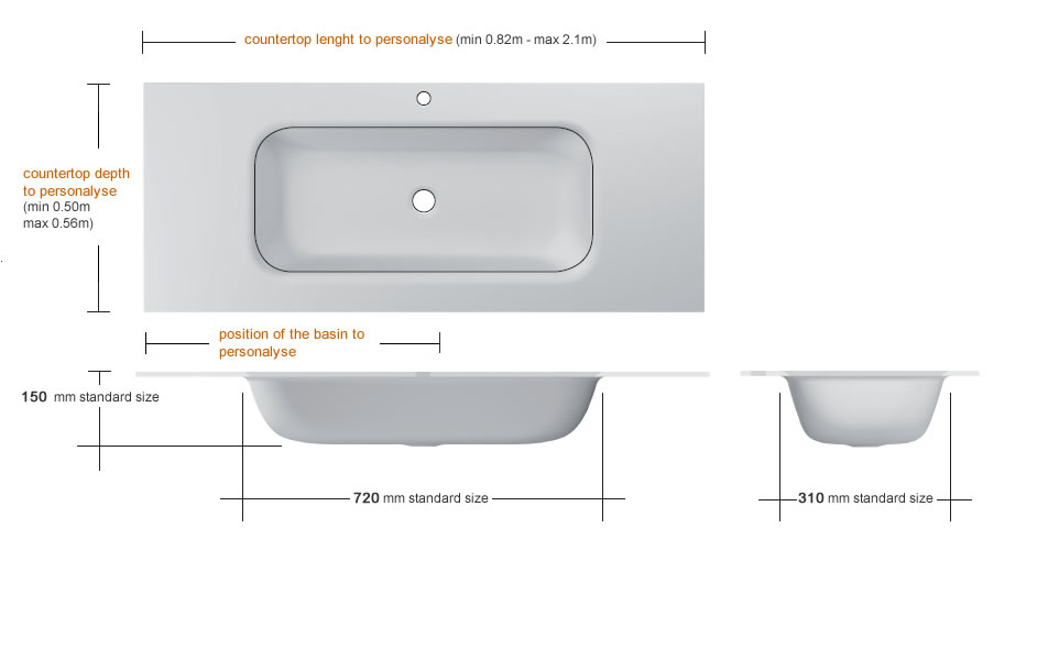 Glass washbasin with barrel basin