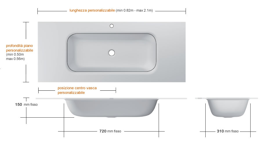 Lavabo in vetro botte