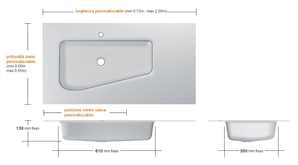 Lavabo in vetro Inverso