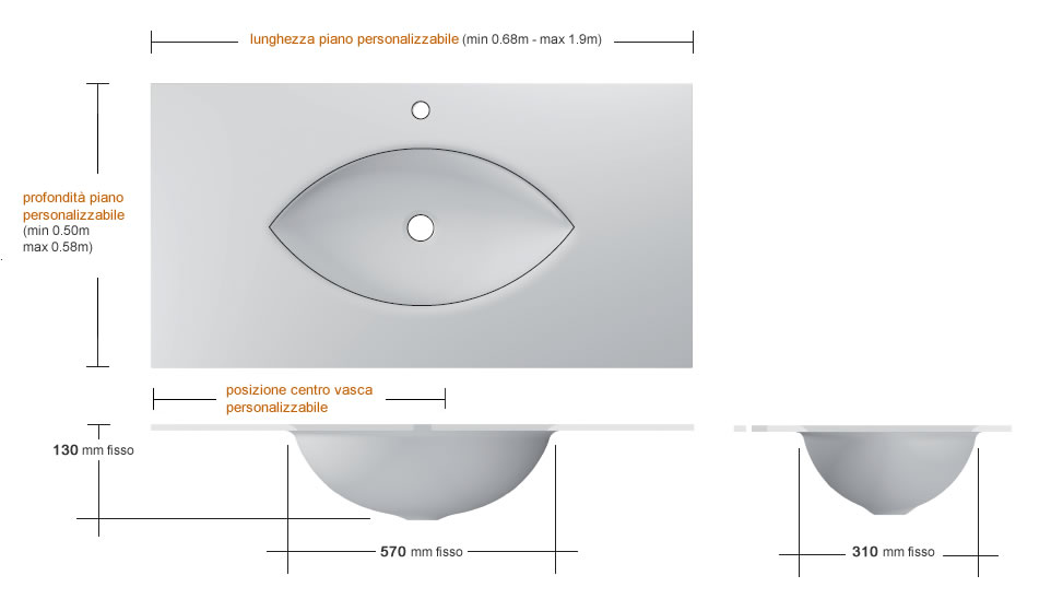 Lavabo in vetro Occhio 570